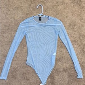 Reflective bodysuit, light blue